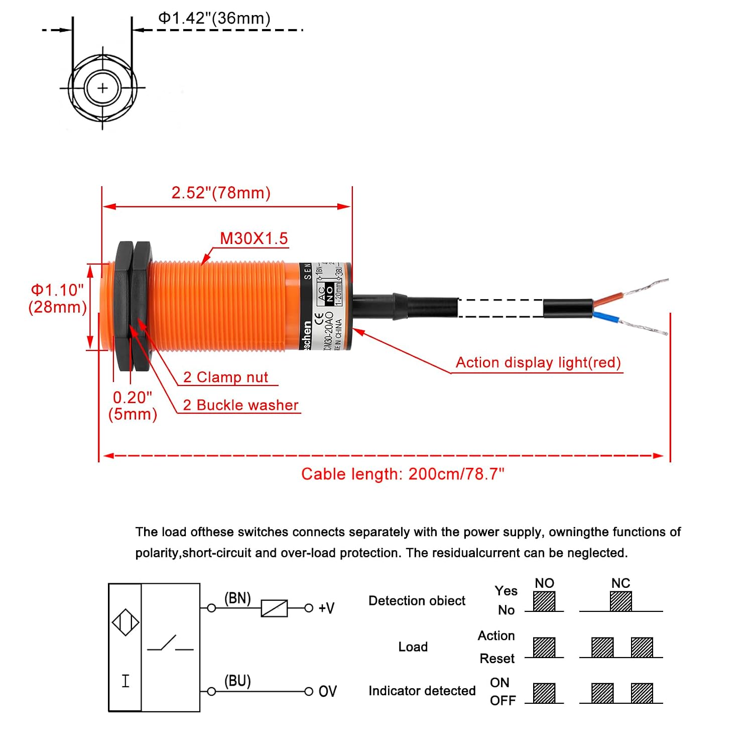 Heschen M30 Capacitive Proximity Sensor Switch