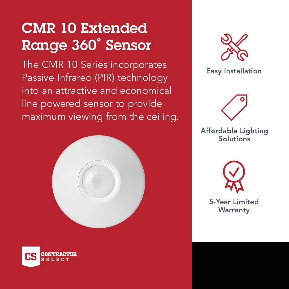 Sensor Switch CMR 10 Contractor Select Extended Range Passive Infrared Ceiling Mount Occupancy Sensor