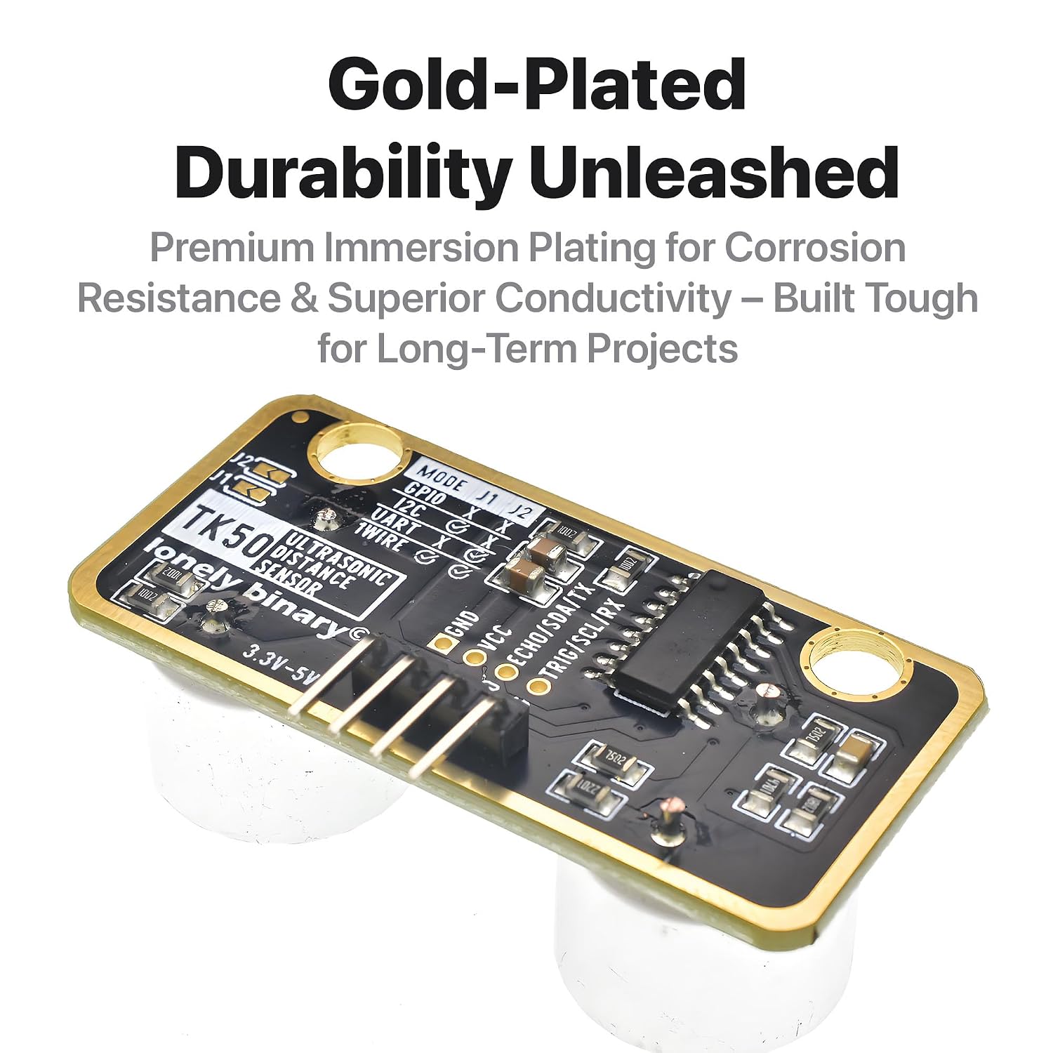 Lonely Binary 5-Pack HC-SR04 Ultrasonic Sensor I2C UART for Arduino & ESP32 | 4 modes: I2C